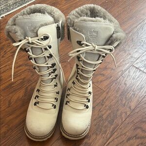 Royal Canadian Waterproof Cream Sherpa Lined Winter Boots